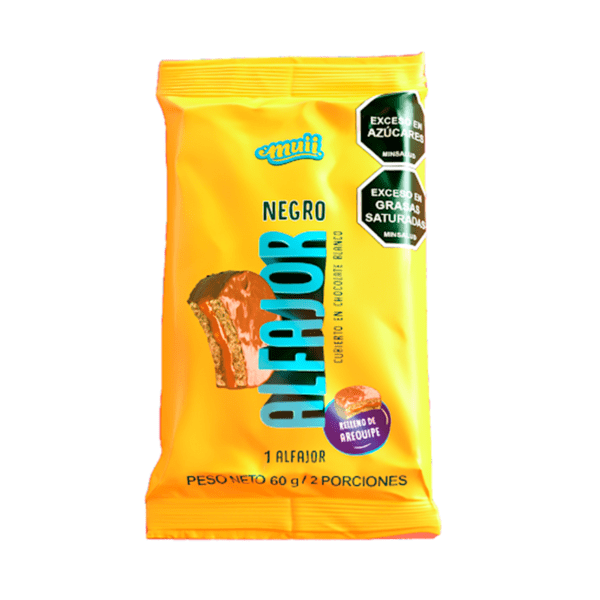 Muii Alfajor Negro Relleno de Arequipe 60G