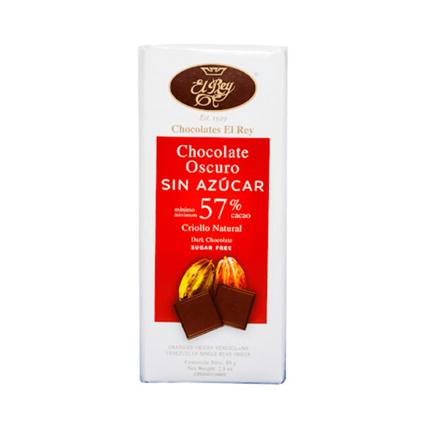 Chocolate Oscuro El Rey 57% Sin Azucar 130G