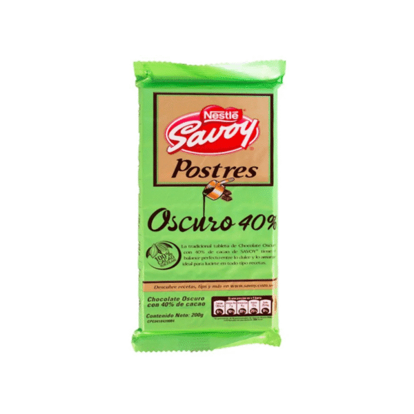 Chocolate Savoy Postre Oscuro 40% 200G